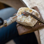 Lisa Dakin at work in the YAS silversmiths starter studio at Persistence Works in Sheffield 2017